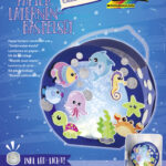 Lichtgevende papieren zeedieren knutselset, blauw