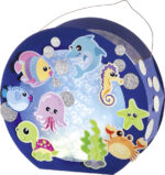 Lichtgevende papieren zeedieren knutselset, blauw