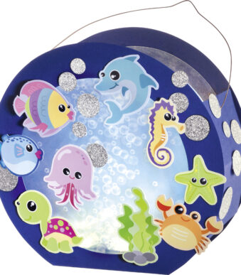 Lichtgevende papieren zeedieren knutselset, blauw