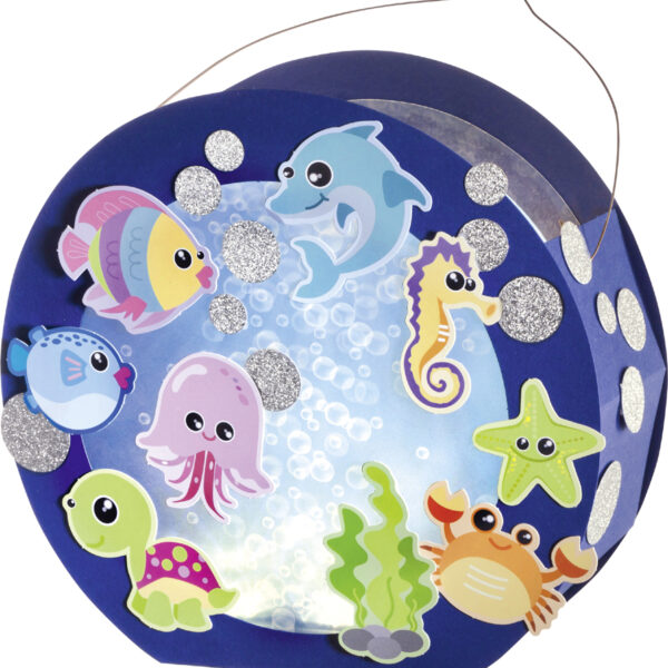Lichtgevende papieren zeedieren knutselset, blauw