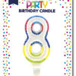 Clairefontaine glitterkaars getal 8