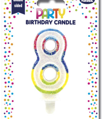 Clairefontaine glitterkaars getal 8