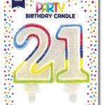 Clairefontaine Glitterende Verjaardagskaars Cijfer 21