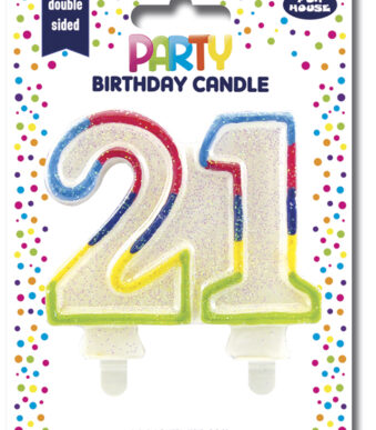 Clairefontaine Glitterende Verjaardagskaars Cijfer 21
