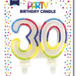 Clairefontaine Glitter Verjaardagskaars Cijfer 30
