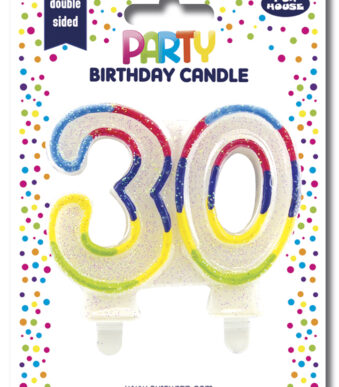 Clairefontaine Glitter Verjaardagskaars Cijfer 30