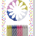 Gekleurde gestreepte verjaardagskaarsjes