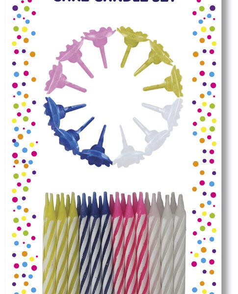 Gekleurde gestreepte verjaardagskaarsjes