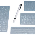 WEDO belettering sjablonen-set, letterhoogtes: 5 mm, 10 mm, 20 mm