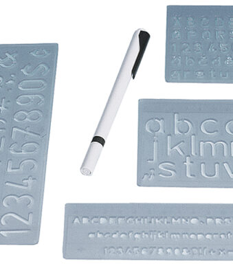 WEDO belettering sjablonen-set, letterhoogtes: 5 mm, 10 mm, 20 mm