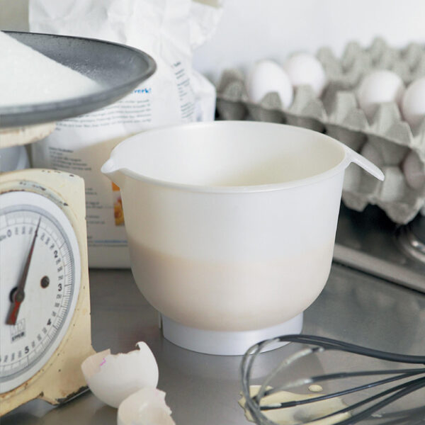 Roermengkom met deksel, 1,5 liter, wit