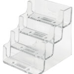 deflecto visitekaarthouder, 4 vakken, glashelder