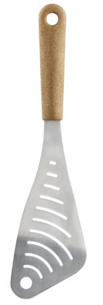 Biovriendelijke pannenkeerderspatel met gekloofd houtkleurig handvat