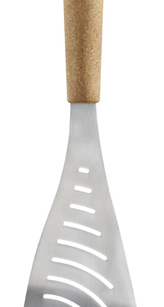 Biovriendelijke pannenkeerderspatel met gekloofd houtkleurig handvat