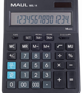 MAUL desktop rekenmachine MXL 14, 14-cijferig, zwart