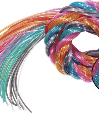 Glittergaren vlechtkabels 'Glitter Mix', 1 meter