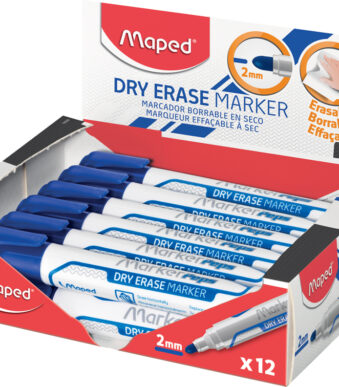 Maped whiteboard-marker Marker'Peps Jumbo, ronde punt, 2 mm, blauw, 12 stuks in display