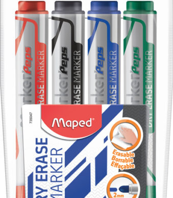 Maped whiteboardmarker marker'Peps Jumbo, ronde punt, 2 mm, 4 stuks in etui