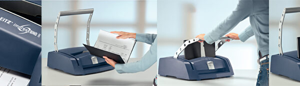 LEITZ boekbindmachine impressBIND 280, zilver/blauw