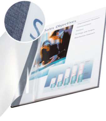 LEITZ boekbindmap impressBind, A4, 3,5 mm, blauw, softcover