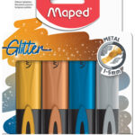 Maped tekstmarker GLITTER METAL, 4 stuks in doosje