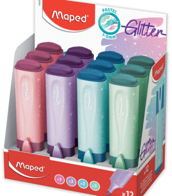 Maped tekstmarker FLUO'PEPS Glitter PASTEL, 12 stuks in display