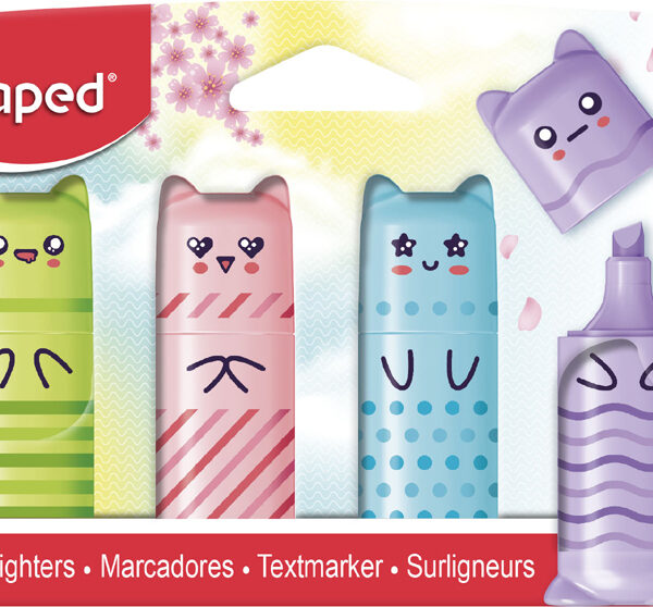 Maped tekstmarker Mini PASTEL, 4 stuks op blister