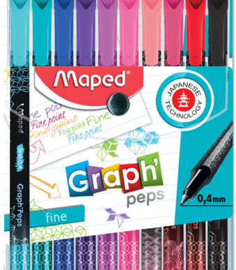 Maped Fineliner Graph´Peps premium, 20 stuks in kunststof etui, 0,4mm
