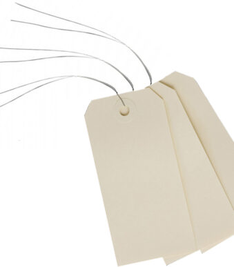 AVERY hanglabel, 100 x 51 mm, neutraal, met draad, beige