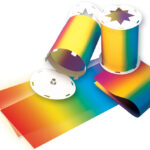 Regenboogkleurige transparante papierstroken, 220 x 510 mm