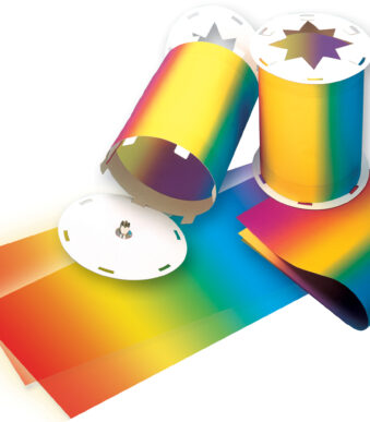 Regenboogkleurige transparante papierstroken, 220 x 510 mm