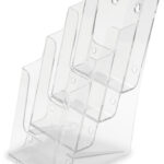 deflecto brochurehouder, 1/3 DIN A4 staand, 4 vakken, glashelder