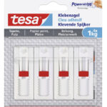 tesa Powerstrips zelfklevende spijker voor behang en stucwerk, 1,0 kg