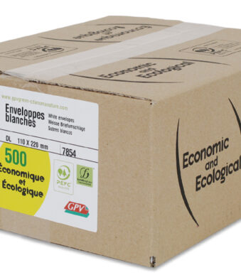 GPV envelop, 110x220 mm, wit, z. venster, 75 g/m2, zelfkl. 500 st