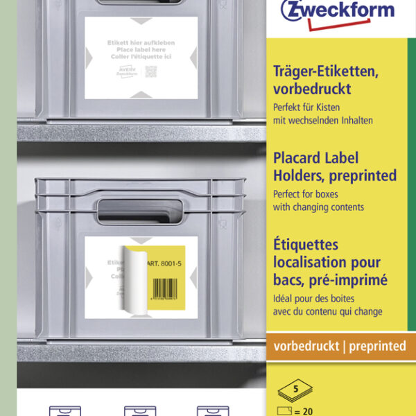 AVERY Zweckform drager-etiketten, 120x80 mm, wit/lichtgrijs