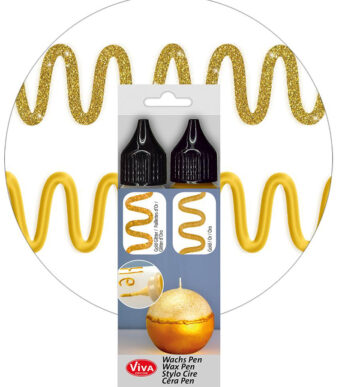 ViVA DECOR Candle waxpen (kaarsenpen), 28 ml, set van 2 goud