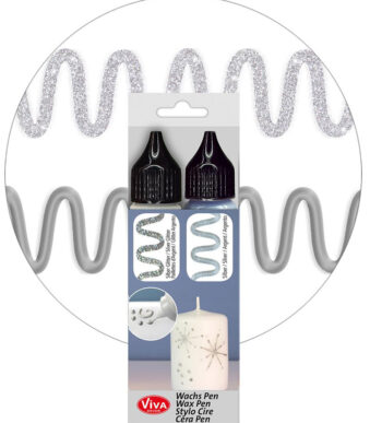 ViVA DECOR Candle waxpen (kaarsenpen), 28 ml, set van 2 zilver