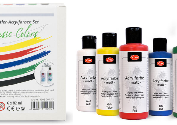 ViVA DECOR acrylverfset 'Basic Colors', 6-delig