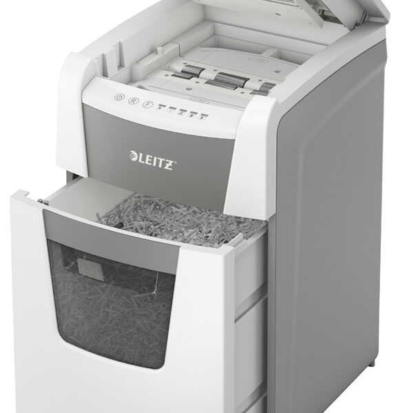 LEITZ papiervernietiger / papierversnipperaar IQ AutoFeed OfficePro 150 P5, wit, snippergrootte: 2 x