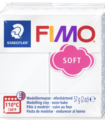 FIMO SOFT boetseerklei, ovenhardend, wit, 57 g