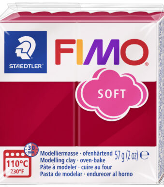 FIMO SOFT boetseerklei, ovenhardend, kersenrood, 57 g