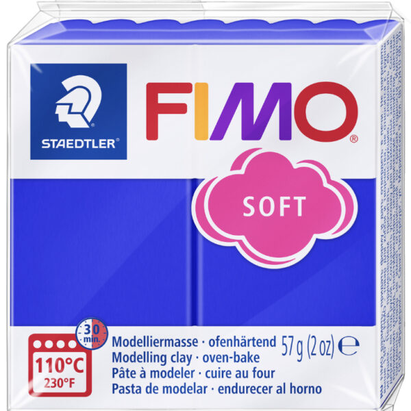 FIMO SOFT boetseerklei, ovenhardend, brilliantblauw, 57 g