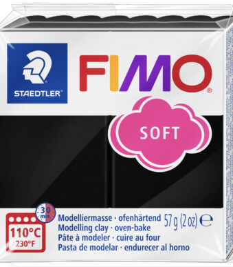 FIMO SOFT boetseerklei, ovenhardend, zwart, 57 g