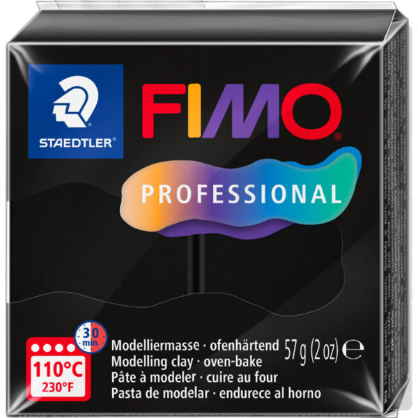 FIMO PROFESSIONAL boetseerklei, ovenhardend, 57 g, zwart