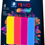FIMO PROFESSIONAL set boetseerklei 'True Colours', 4 stuks