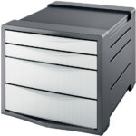 Esselte schuifladenbox Europost, 4 lades, antraciet / wit