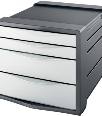 Esselte schuifladenbox Europost, 4 lades, antraciet / wit