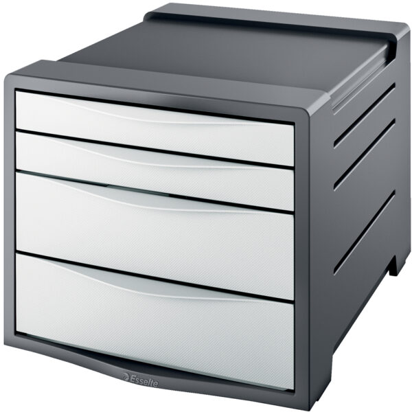 Esselte schuifladenbox Europost, 4 lades, antraciet / wit