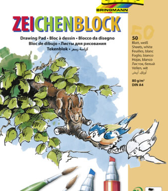Tekenpapierblok, 80 g/m², A4-formaat, 50 vellen