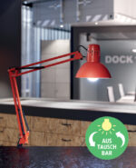 MAUL LED-bureaulamp MAULstudy, met klemvoet, rood